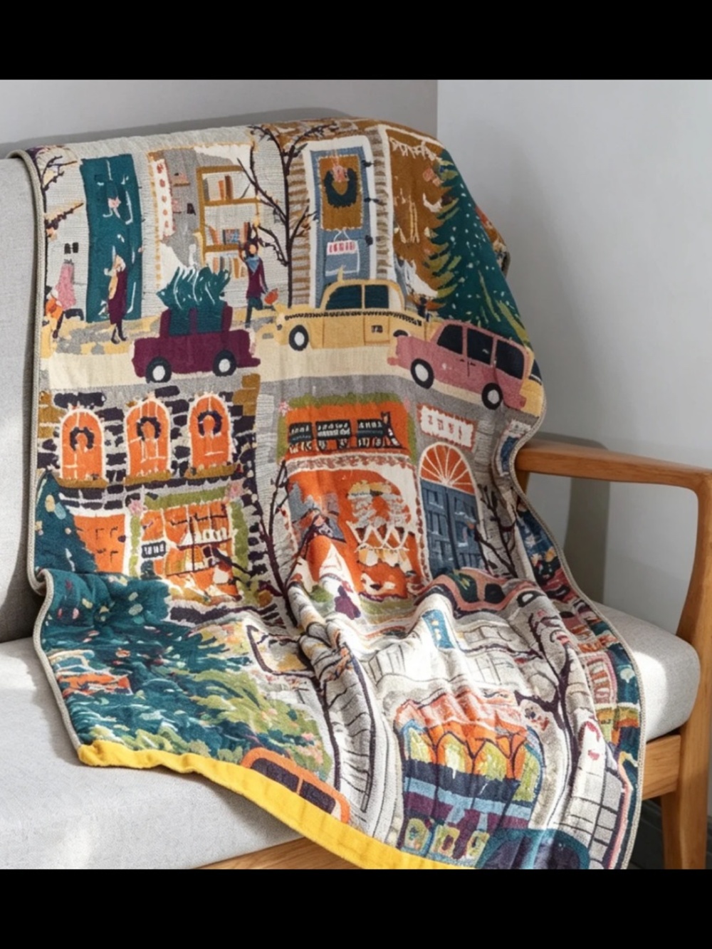 Lila&Jack 2x Holiday Cityscape Decorative Throw or bath towel home decoration - Picture 1 of 7